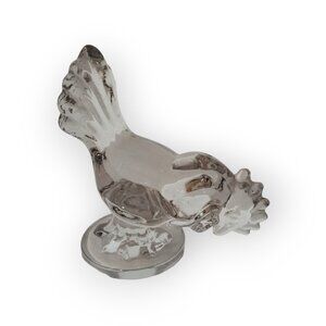 Vintage Viking Clear Glass Rooster Figurine - Perfect Condition